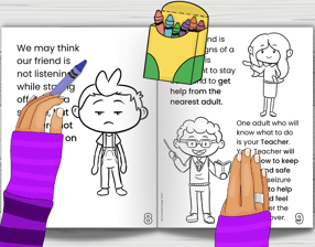 purple hands coloring